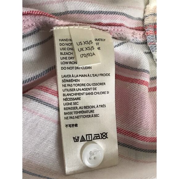 Pilcro Anthropologie The Boyfriend Striped Oversized Button Down Top XS/S - Picture 10 of 11